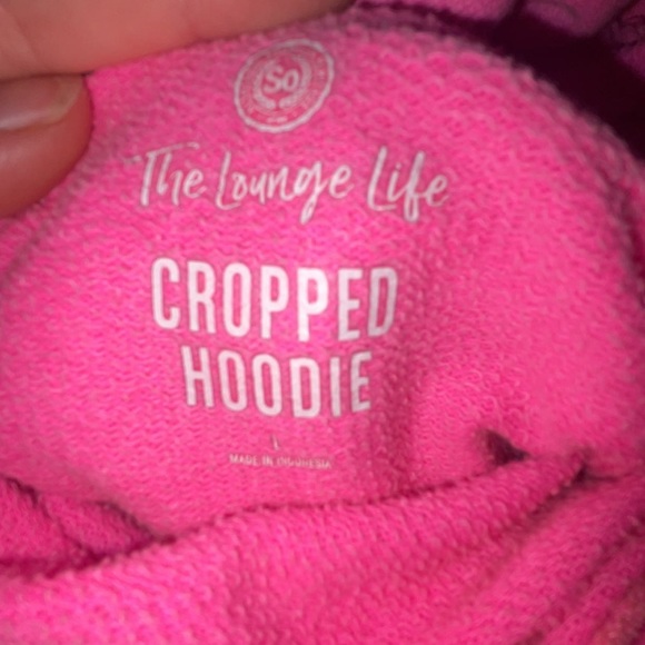 Pink cropped hoodie - Picture 4 of 4